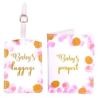 Baby Dots Passport & Tag Pink