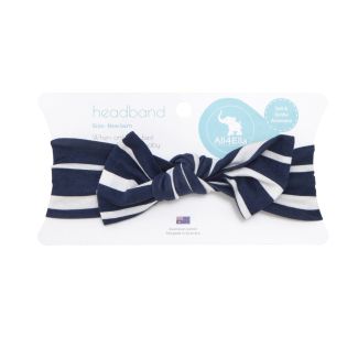 Navy Stripe Baby Girl Headband – Stylish, Soft & Sweetly Knotted