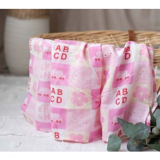 Cotton Pink Stencil Muslin Wrap – Gentle, Versatile & Beautiful