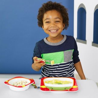 Skip Hop Zoo Dragon Plate & Bowl Dinner Set – Mealtime Fun with a Friendly Face