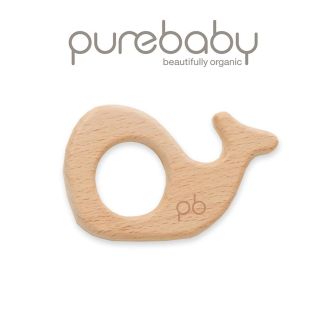 Purebaby Whale Teething Ring Wooden Toy