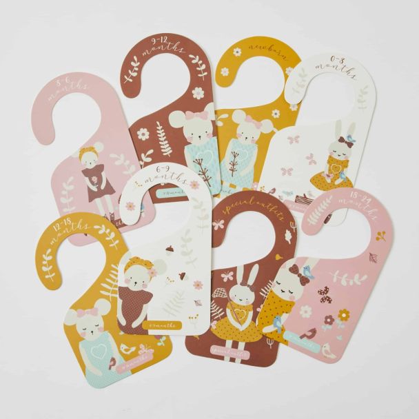 Set of 8 baby wardrobe dividers with cute prints