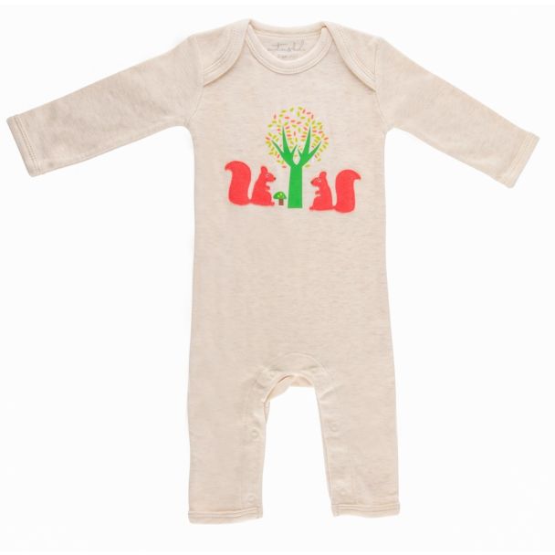 Cotton Squirrel Baby Girl Growsuit – Soft, Sweet & Snuggly